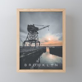 Industrial Brooklyn crane in Red Hook Framed Mini Art Print