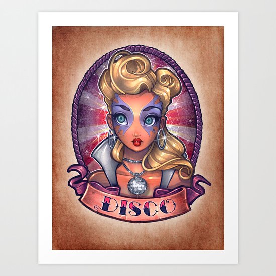 DISCO pinup Art Print