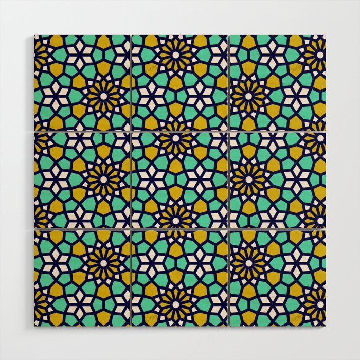 Persian Mosaic – Yellow & Green Wood Wall Art