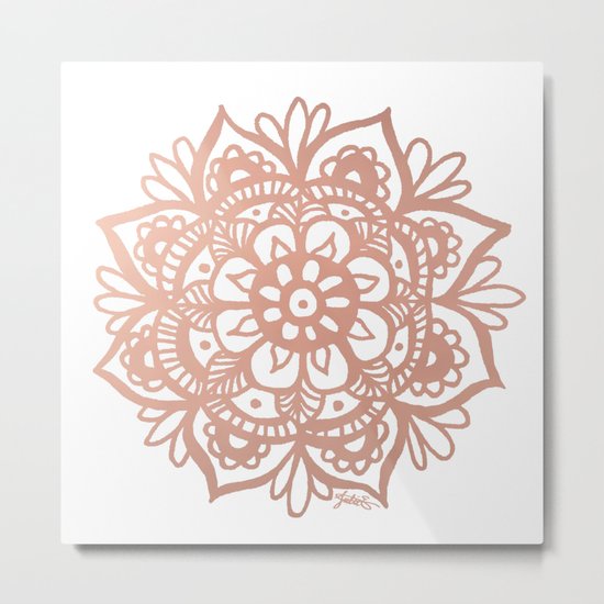 Rose Gold Mandala Metal Print