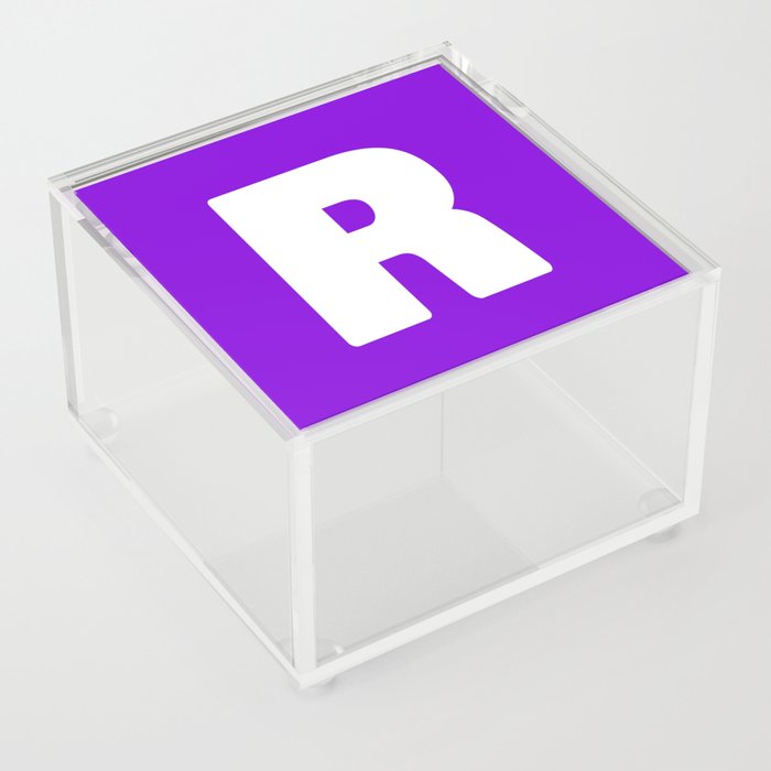 R (White & Violet Letter) Acrylic Box