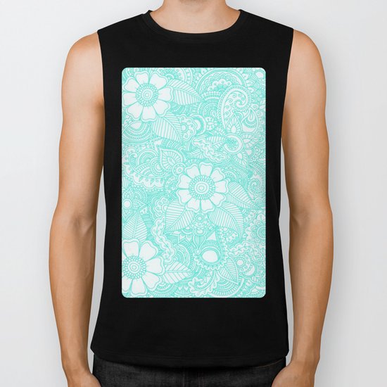 Henna Design - Aqua Biker Tank