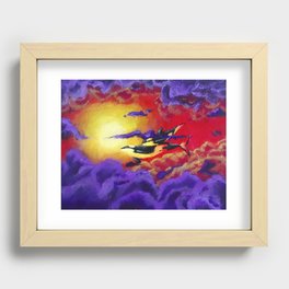 Orca Sunset Recessed Framed Print