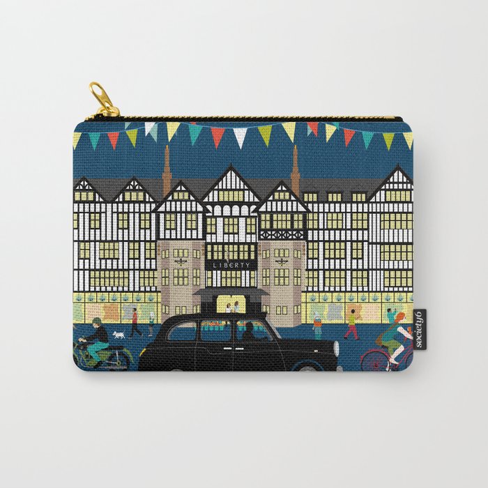 Liberty of London Store - Night with Black Cab Design Carry-All Pouch