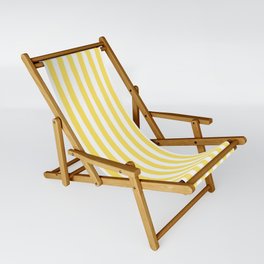 Yellow and White Cabana Stripes Palm Beach Preppy Sling Chair