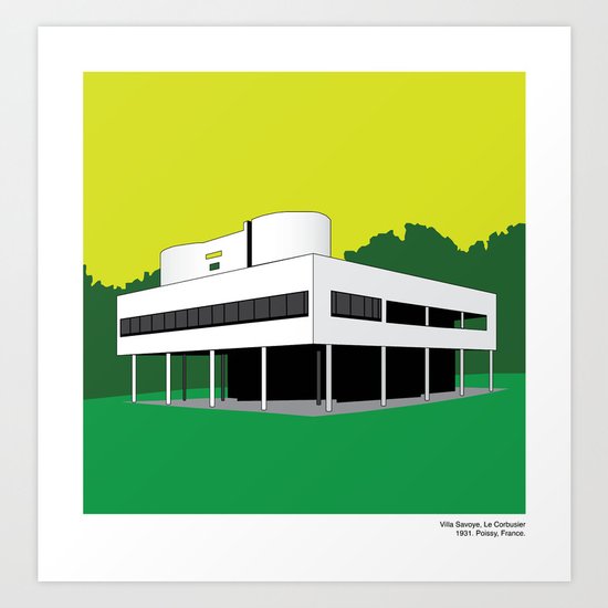 Modern Architecture Prints villa savoye, le corbusier - modern architecture series art print Modern Architecture Prints villa savoye, le corbusier - modern architecture series art print