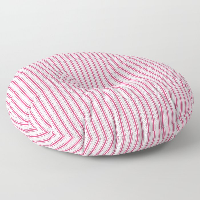 Bright Pink Peacock Mattress Ticking Narrow Striped Pattern - Fall Fashion 2018 Floor Pillow