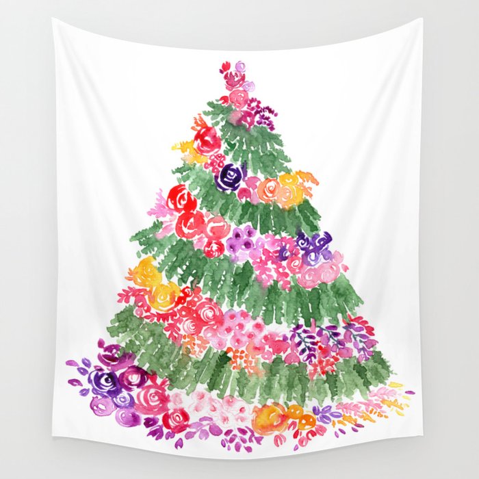 Christmas tree online wall tapestry