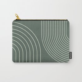 Geometric Lines in Sage Green 5 (Rainbow Abstraction) Carry-All Pouch