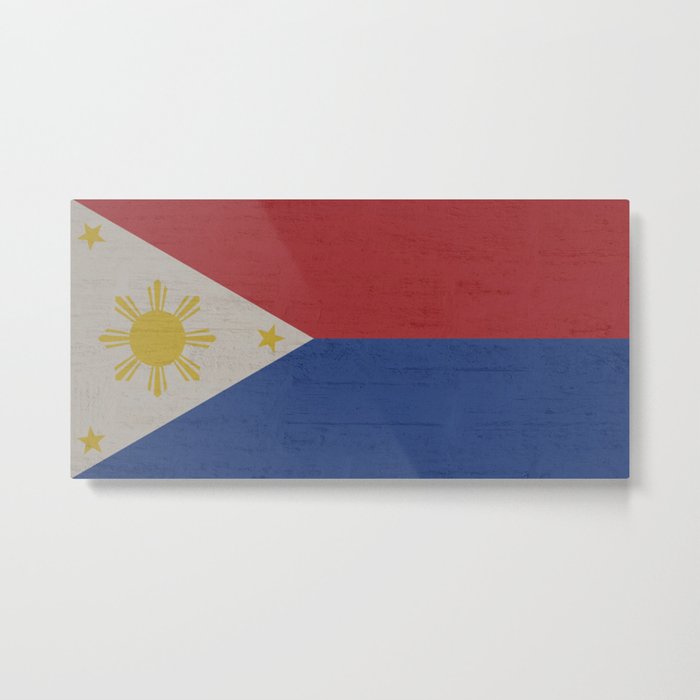 Philippines Stone Wall Flag Metal Print