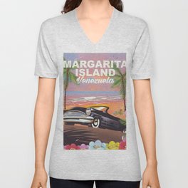 Margarita Island Venezuela travel poster V Neck T Shirt