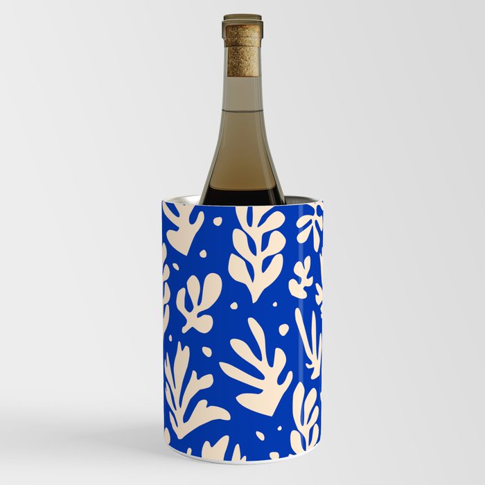 matisse pattern with leaves in blu Wine Chiller