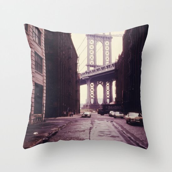 New York City - Manhattan Bridge Tower in Brooklyn Throw Pillow by Kristiana Art Prints Society6