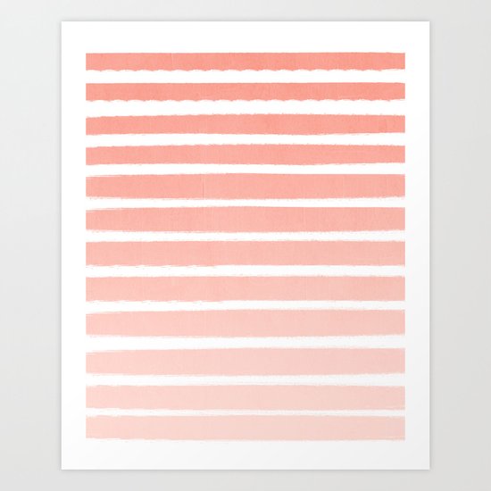 Stripes minimal ombre pattern basic nursery office dorm canvas wall art Art Print