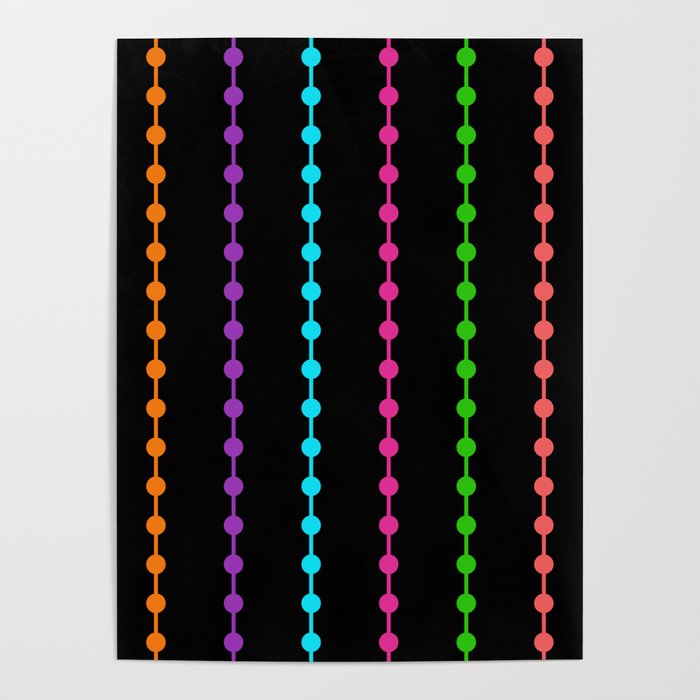 Geometric Droplets Pattern - Rainbow Colors Poster
