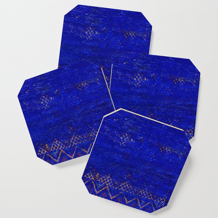 -A5- Royal Calm Blue Bohemian Moroccan Artwork. Coaster