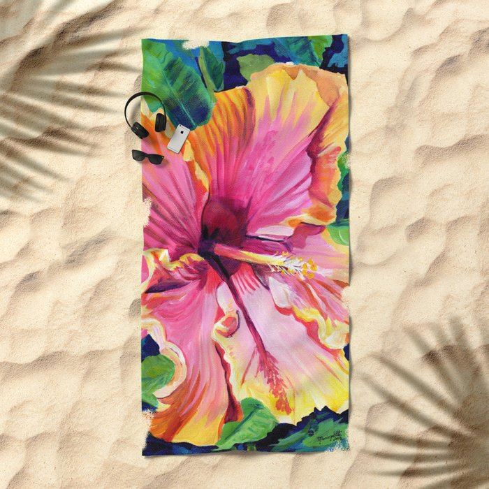 hibiscus beach towel
