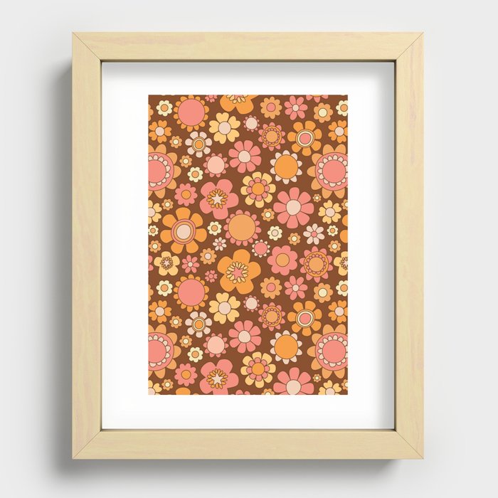 Seventies Wallpaper-Brown Recessed Framed Print