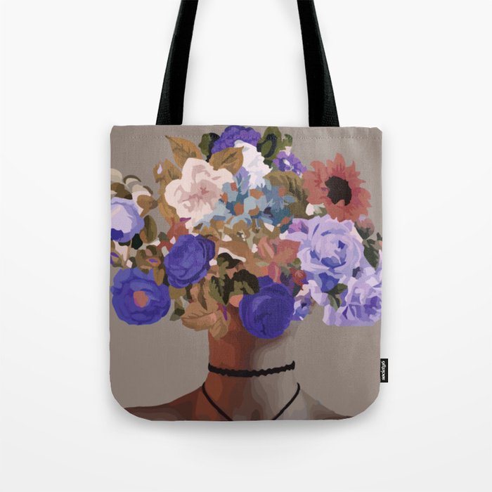 Face Flowers Tote Bag