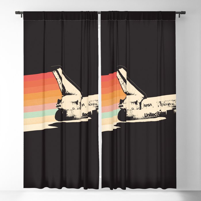 Spaceship - Rainbow Blackout Curtain