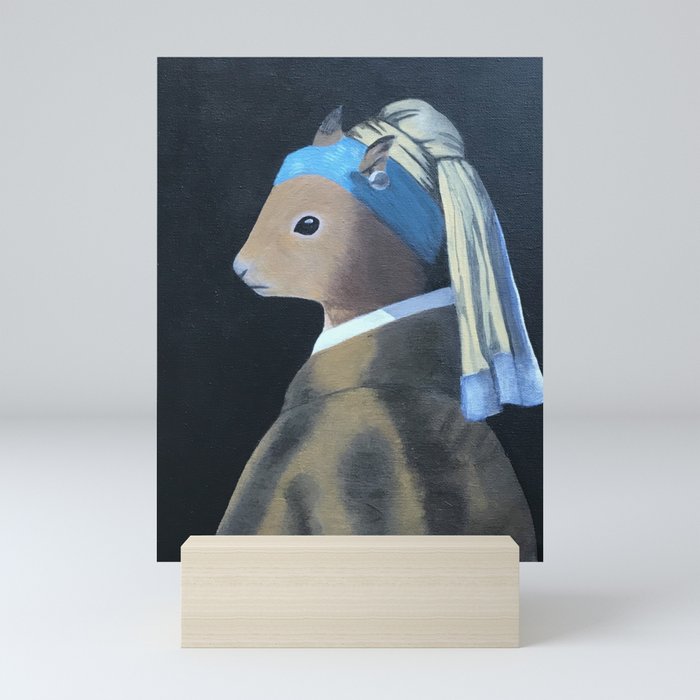 Squirrel with a Pearl Earring Mini Art Print