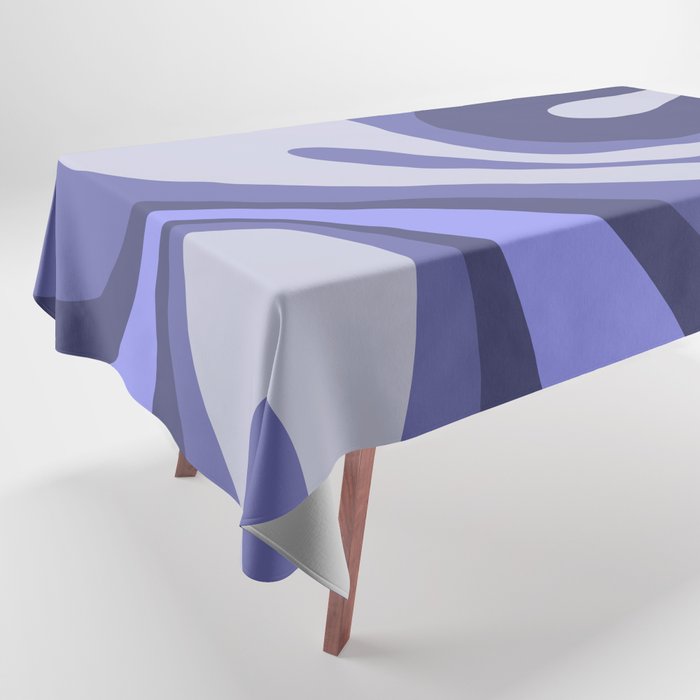 Mod Swirl Retro Abstract Pattern in Purple Periwinkle and Lavender Tones Tablecloth
