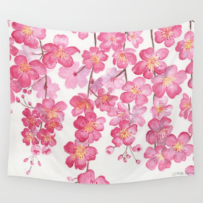 Weeping Cherry Blossom Wall Tapestry By Mellyterpening Society6 Weeping Cherry Blossom Wall Tapestry
