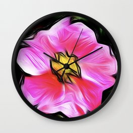Abstract Realism, Modern Pink Rock Rose (Digital) Wall Clock