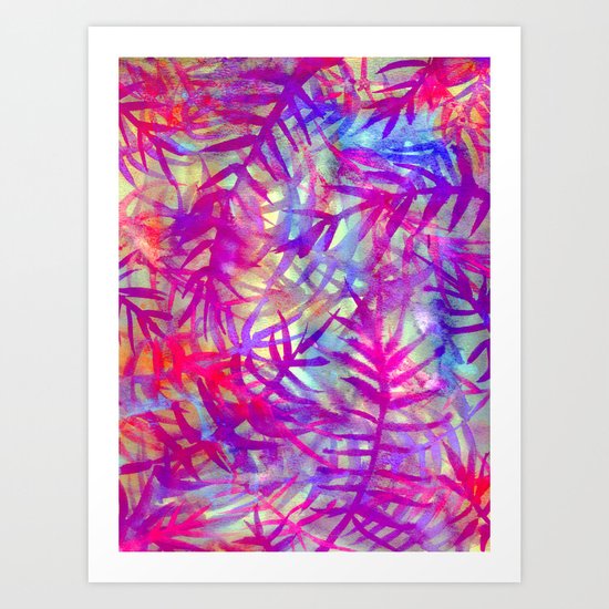 Electric Palms - Pink Art Print