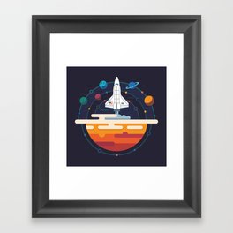 Space Shuttle & Solar System Framed Art Print