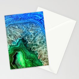 Turquoise Green Agate Mineral Gemstone Stationery Card