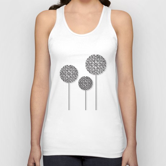 Black Star Flower Unisex Tank Top