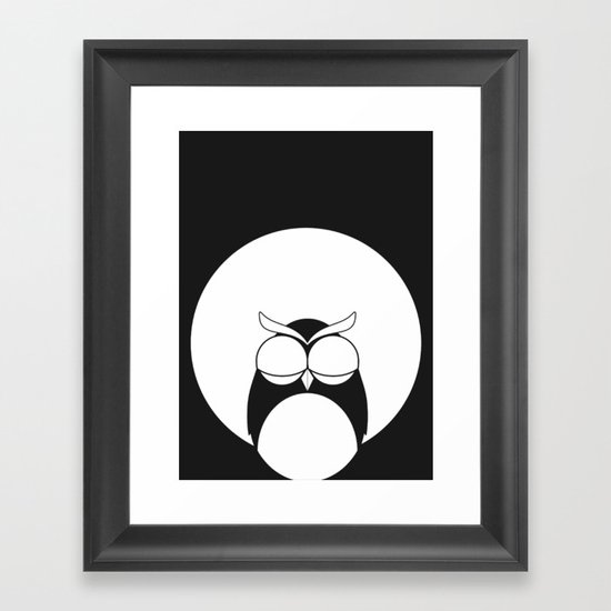 Sleepy owl Framed Art Print