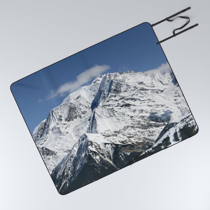 Mt. Blanc with clouds Picnic Blanket