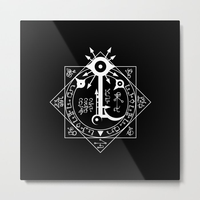 Invisible Sun Symbol on Black Metal Print