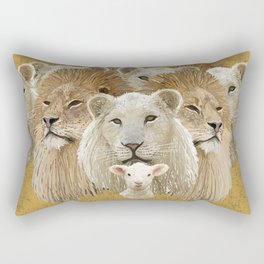 Lions led by a lamb Rectangular Pillow