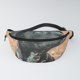 Wheatfield Dog //  Portrait If These Eyes Could Talk .. Stunning Rusty Blues Fanny Pack