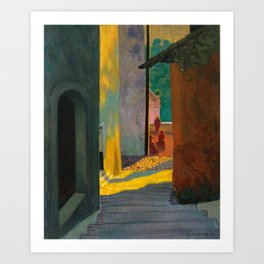 Vieille Rue de Cagnes, Soleil Couchant by Félix Vallotton - Colorful Les Nabis Art - Old Road in Cag Art Print