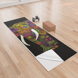 Elephant Kaleidoscope - Watercolor Yoga Towel