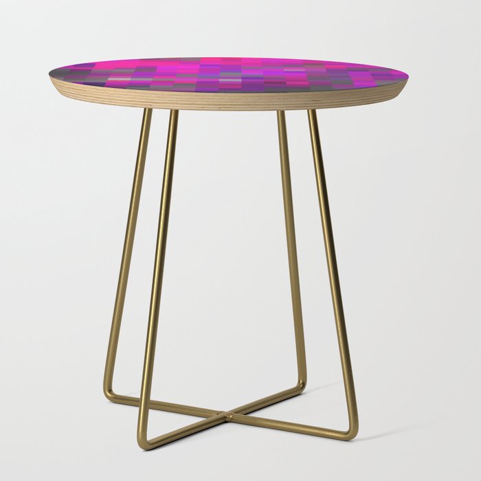 geometric pixel square pattern abstract background in purple pink Side Table
