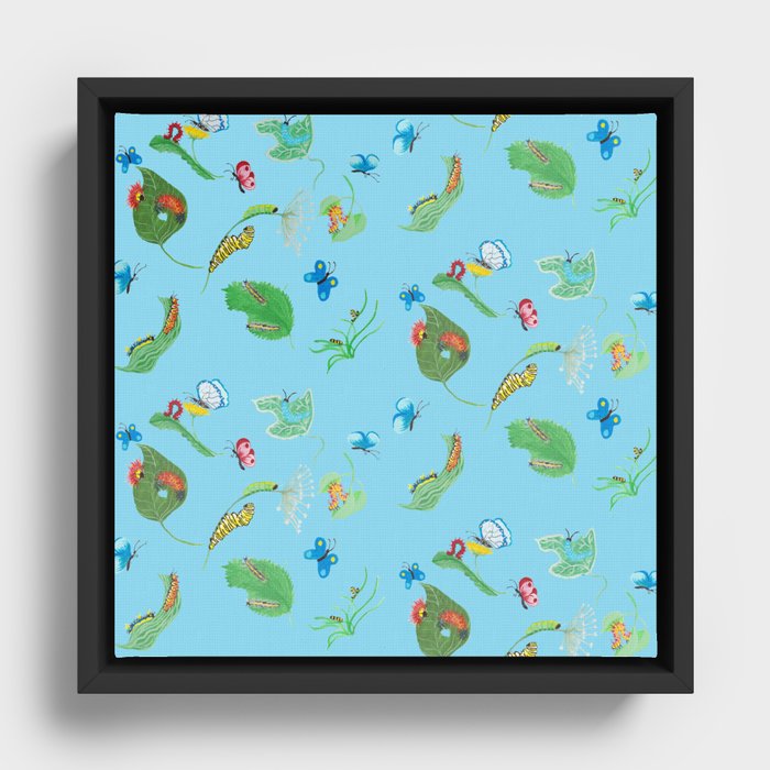 caterpillars out to lunch Framed Canvas