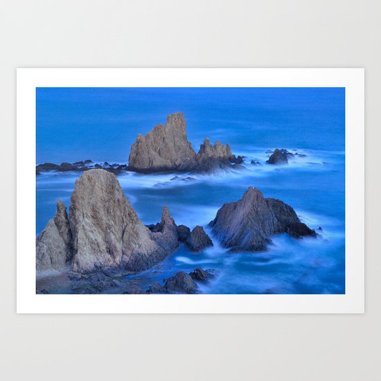 Blue sunset at the singing Mermaid Reef Art Print