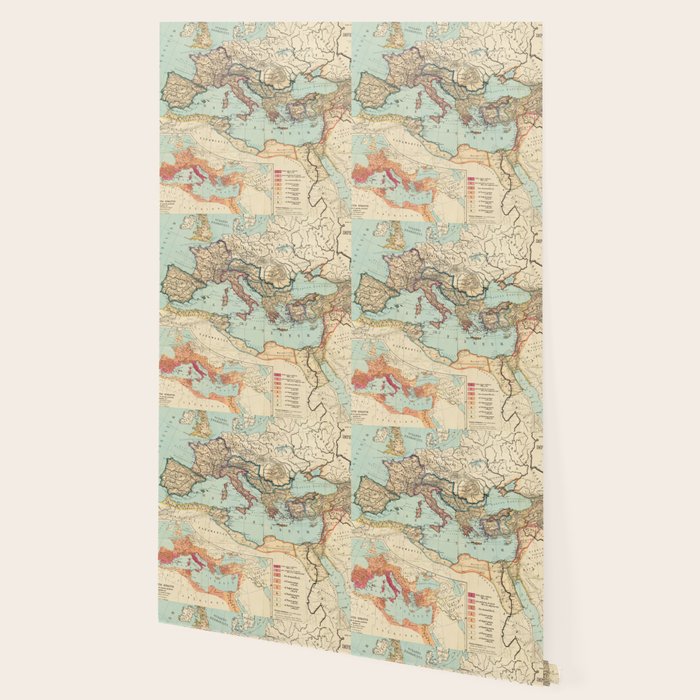 Vintage Map Of The Roman Empire 1889 Wallpaper