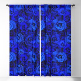 Blue Roses Blackout Curtain