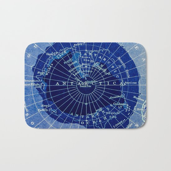South Pole Neon Map Bath Mat