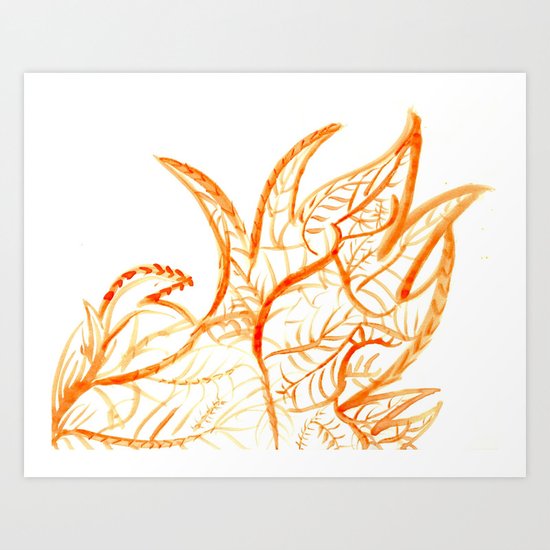 orange leaf Art Print