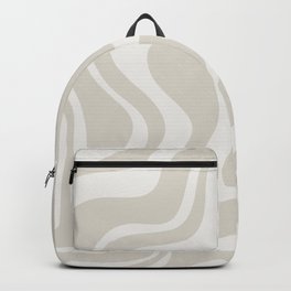 Liquid Swirl Contemporary Abstract Pattern in Mushroom Cream Backpack