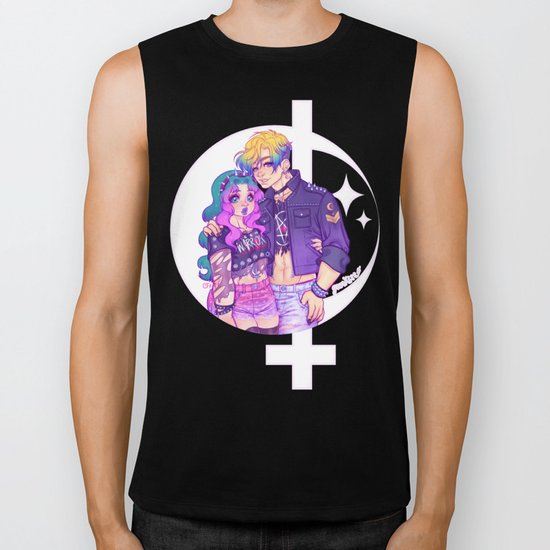 Pastel Goth Haruka & Michiru Biker Tank