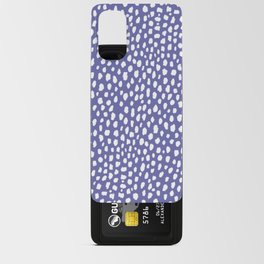 Handmade Polka Dot Paint Brush Pattern (White/Pantone Very Peri) Android Card Case