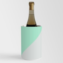 Turquoise gray abstract modern color block Wine Chiller